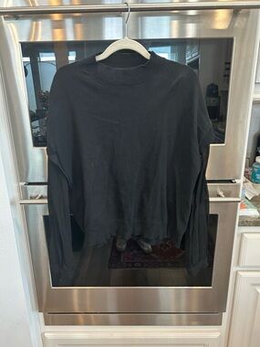 Central Park West Sweater with sheer sleeves size L GUC runs small